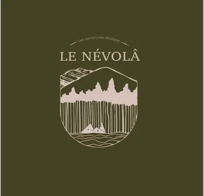 a logo for la newola with a mountain at Appartement avec vue sur les Dômes du Miage in Les Contamines-Montjoie