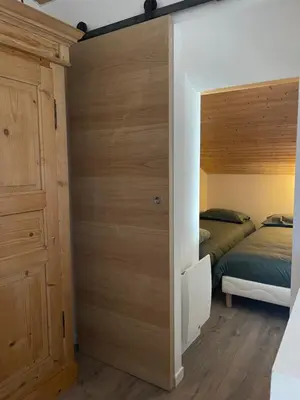 a bathroom with a sink and a shower at Le Marlotte in Les Carroz d'Araches