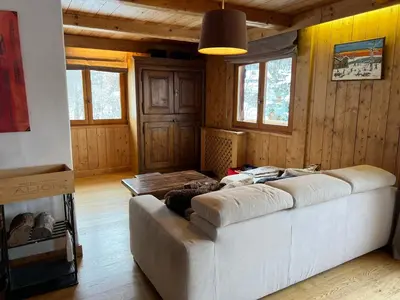 a view of a mountain range with snow covered mountains at Chalet Mont-Joly 2 Megeve in Megève