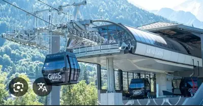 a train on a ski lift in the mountains at Chez Sab in Passy