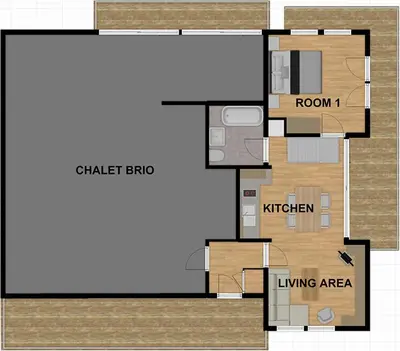a floor plan of a small house at Petit Brio - Fabulous apartment in Samoens sleeps up to 4 in Samoëns