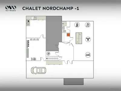a plan of a floor plan of a house at Chalet Nordchamp - OVO Network in Samoëns