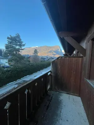 a view from the inside of a building with snow on the ground at Samoëns 2 in Samoëns