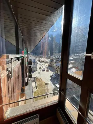 a view of a city from a window at Mont Blanc Panorama in Chamonix-Mont-Blanc