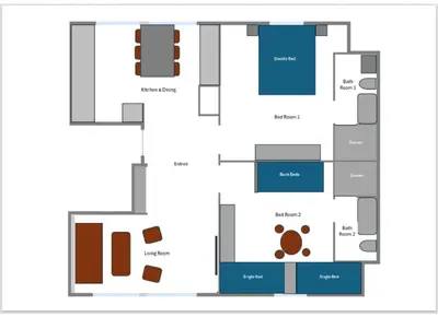 a floor plan of a building at Le Top des Praz in Chamonix-Mont-Blanc