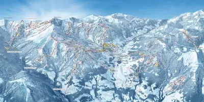 a view of a snow covered mountain at Contamines-Monjoie in Les Contamines-Montjoie