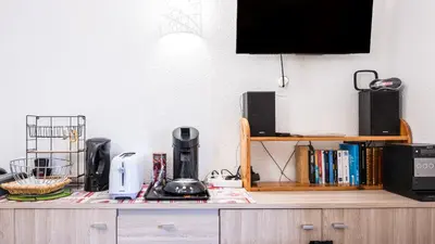 a table with a coffee maker on top of it at Grand Horizon 1 N204 - 2P4 in Morillon
