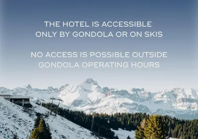 a quote about the hotel is accessible only by goondola or on skies at Le Refuge Chez La Tante - Mont d'Arbois, ski in - ski out in Saint-Gervais-les-Bains