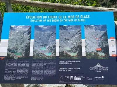 a sign for the ascent of the mountain at Appartement exceptionnel au Lavancher à chamonix in Chamonix-Mont-Blanc