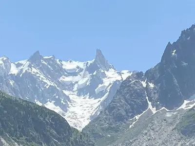 a mountain with snow on top of it at Appartement exceptionnel au Lavancher à chamonix in Chamonix-Mont-Blanc