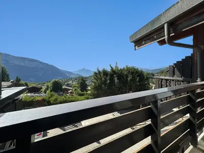 a view from the balcony of a house at BB222 - Appartement 6 pers pied de pistes in Les Carroz d'Araches