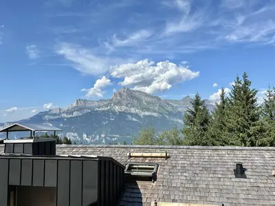 a view of a mountain from the roof of a house at Appartement 3 Pièces, 4-6 couchages, COMBLOUX COM100-A402 in Combloux