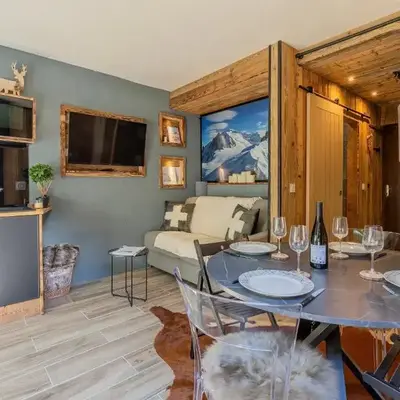 Chalet studio Megève enface des remontées mécaniques et parking gratuit