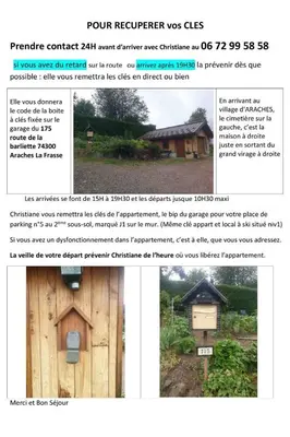 a page of a flyer for a bird house at gîte 6 pers RC domaine skiable Grand Massif les Carroz Flaine Morillon Samoens in Les Carroz d'Araches