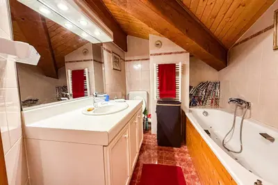 an office with a desk and chairs in a room at Stay in the heart of Chamonix-Mont-Blanc in Chamonix-Mont-Blanc