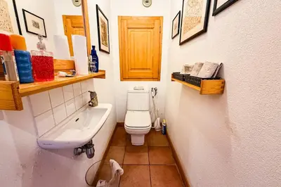 a bathroom with a toilet and a sink at Stay in the heart of Chamonix-Mont-Blanc in Chamonix-Mont-Blanc