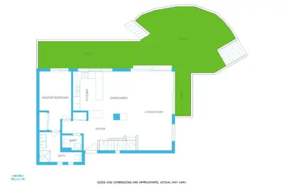 a floor plan of a house with a green roof at Chalet Couttet - Chamonix All Year in Chamonix-Mont-Blanc