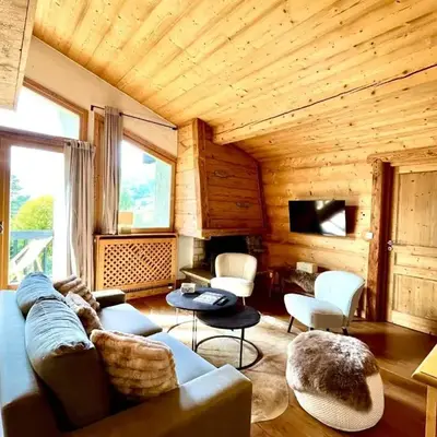 Charming Alpine Apartment in Megève Mountain View