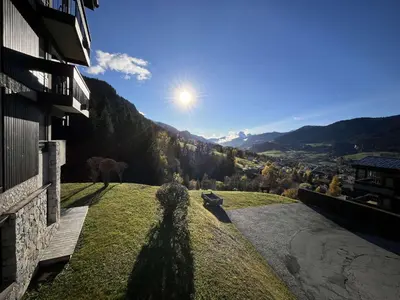 a shadow of a person standing on top of a hill at Appartement Megève 3 pièces, 4-6 personnes, parking - FR-1-597-195 in Megève