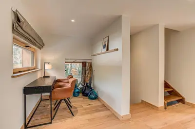 a home office with a desk and a chair at Chalet Diard, Detached Chalet, Alpes Travel, Sleeps 6 to 8 in Chamonix-Mont-Blanc