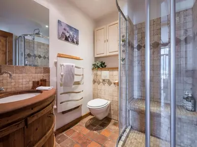 a bathroom with a toilet and a shower and a sink at Diamond - Hyper Central 2 Bedrooms - Magnificent Views - By Cozee Rentals in Chamonix-Mont-Blanc