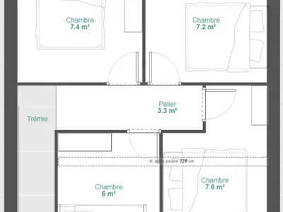 a floor plan of a house with diagrams at Duplex 4 chambres, centre à 4min, skibus à la porte, WiFi - FR-1-836-53 in Arâches-la-Frasse