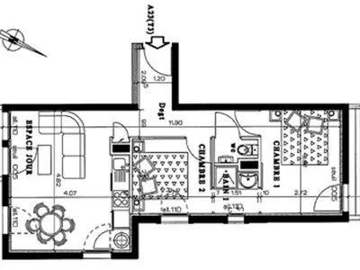 two twin beds in a room with two lamps at Appartement 3 Pièces, 6 Pers, Près des Pistes, WiFi - FR-1-815-104 in Morillon