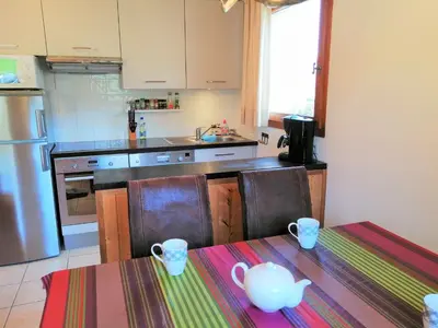 a living room with a red couch and two chairs at Appartement 3 Pièces, 6 Pers, Près des Pistes, WiFi - FR-1-815-104 in Morillon