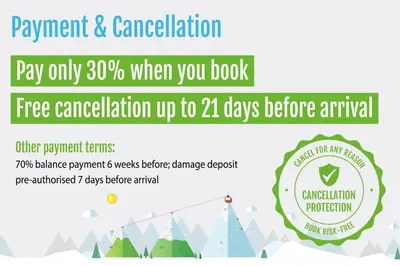 a flyer for a parkervation and cancellation event with a forest at Chalet Juno - Chamonix All Year in Chamonix-Mont-Blanc