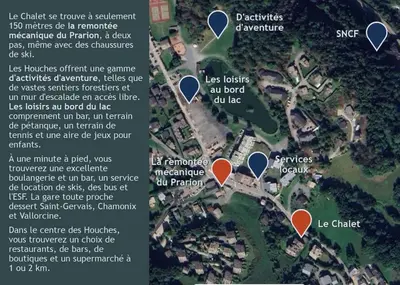 a map of a park with red and blue dots at Les Grands Tetras in Les Houches