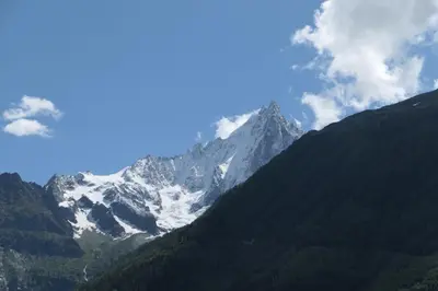a view of a snow covered mountain at Charmin Savoy - lovely 1 bedroom apartment next to Savoy ski area in Chamonix-Mont-Blanc