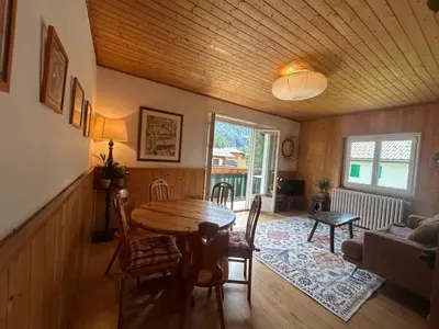 a balcony of a house with a soccer goal at La Flégère YourHostHelper in Chamonix-Mont-Blanc