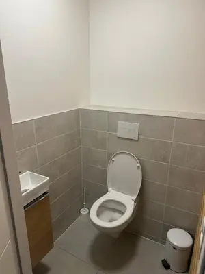 a bathroom with a toilet and a sink at L'écrin de Samoëns in Samoëns