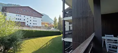 a view of a river from a building at Rochebrune, proche piste rr6171 in Megève
