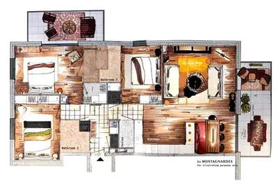 a kitchen with white cabinets and a counter top at LAiguille Verte -Sejour familial - Grands Montets in Chamonix-Mont-Blanc