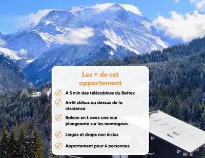 a sign with a mountain in the background at Odyssée des Cimes in Saint-Gervais-les-Bains