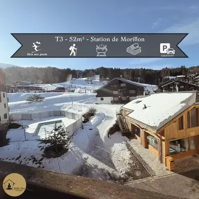Appartement face aux pistes Morillon 1100