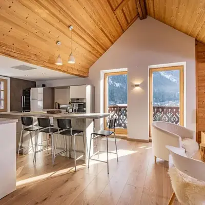 Toits des Pècles Top-Floor Alpine Apartment with Stunning Mont-Blanc View