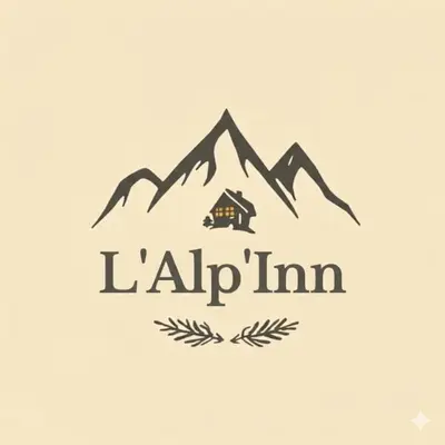 a log cabin in the mountains logo at L'Alp'Inn - 4 pax, Chamonix Valley - Cozy Flat, Ski & Supermarket in Les Houches