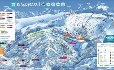 a map of a ski resort in the snow at Escapade aux Carroz in Arâches-la-Frasse