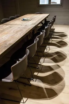a conference room with a long table and chairs at Le Cerf Amoureux Chalet Privé & Spa in Sallanches