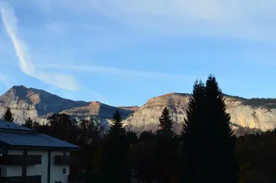 a view of the mountains from a house at Grand Studio in Les Carroz d'Araches