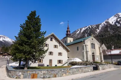 a ski slope with a ski lift in the snow at Résidence Grand Roc - Campanules 415 - Happy Rentals in Chamonix-Mont-Blanc