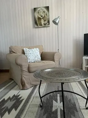 a living room with a couch and a table at Appartement Alexandra in Chamonix-Mont-Blanc