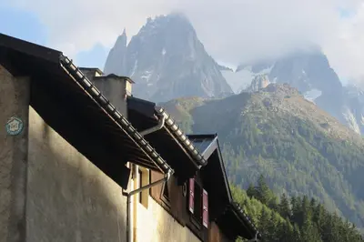 a building with a view of a mountain at Art Studio in Chamonix-Mont-Blanc