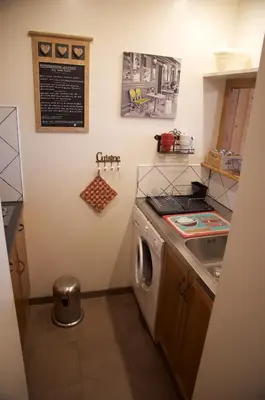 a bathroom with a sink and a shower at Chamois in Chamonix-Mont-Blanc
