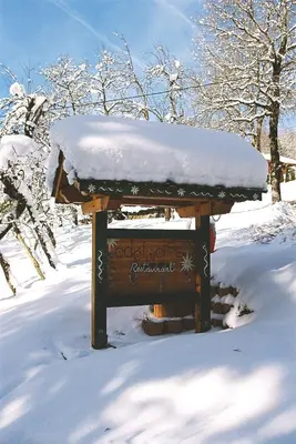 a sign in the snow with snow on it at Edelweiss in Samoëns