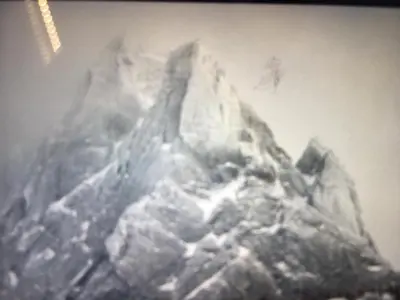 a black and white picture of a snow covered mountain at Sallanches 3101 Route de Nant Cruy immeuble le Grand R in Sallanches