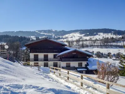 a house with snow on the roof at Studio Le Sapin by Interhome in Demi-Quartier
