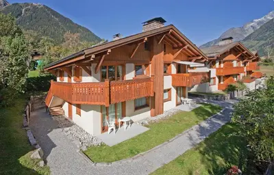 an aerial view of a house with a balcony at Clos 3 - Chamonix in Chamonix-Mont-Blanc